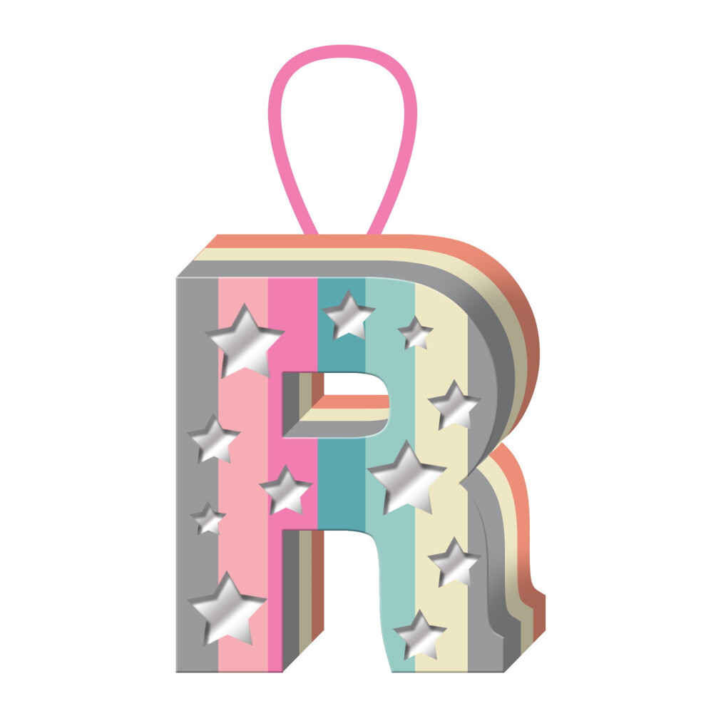 Wpl (R) Alphabet Wooden Letters Hanging Wall Decoration