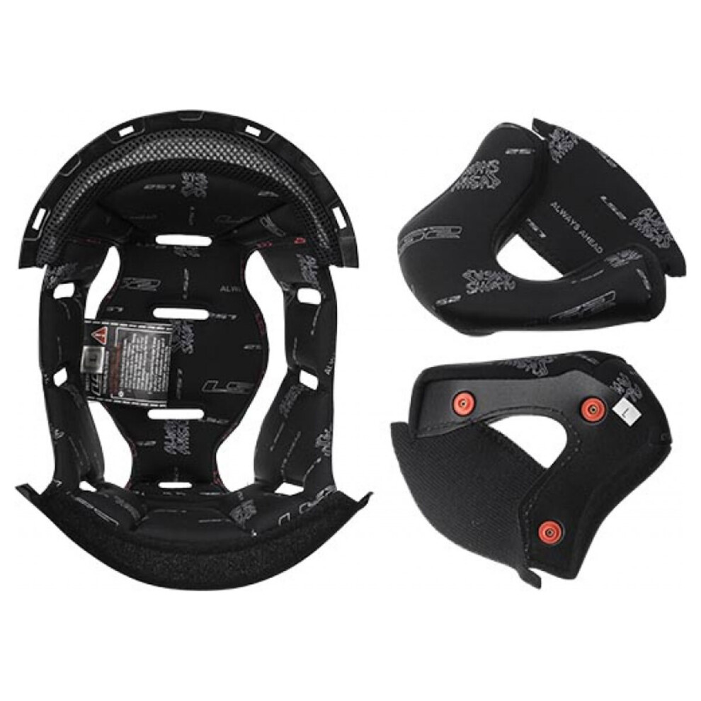 (2Xl) Ls2 Replacement Liner Kit For Of570 Verso Helmets Black 6934432847770