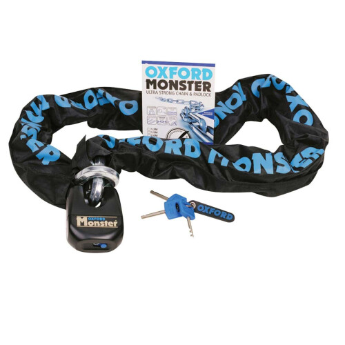 Oxford Monster 14 mm Hex Chain & Padlock - 2.0 m