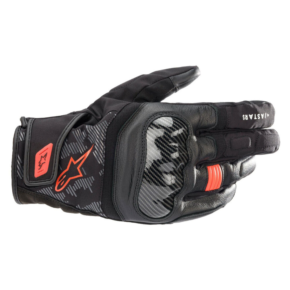 (L) Alpinestars SMX Z Drystar All Weather Textile Gloves Black / Fluo Red-image-OPC-P6N8FNN-NEW