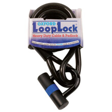 Oxford Loop Lock Cable & Padlock - 2 m x 15 mm