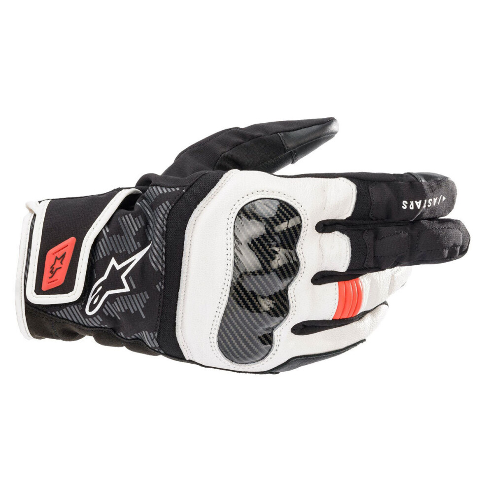 (L) Alpinestars SMX Z Drystar All Weather Textile Gloves Black / White / Fluo Red-image-OPC-P6N8MBC-NEW
