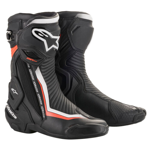 (46) Alpinestars SMX Plus V2 Boots Black / White / Fluo Red