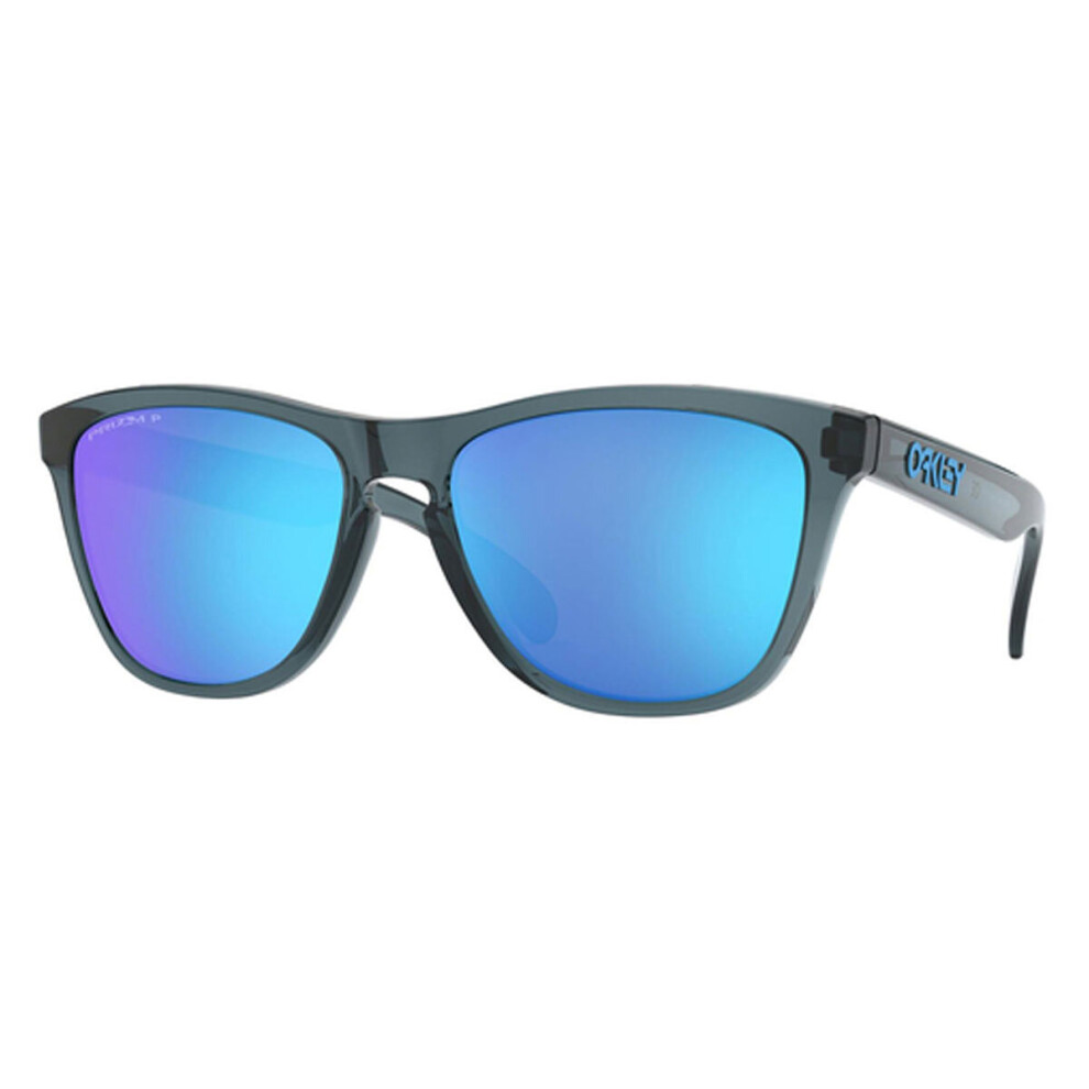 Oakley Frogskins Sunglasses Crystal Black With Prizm Sapphire Polarized Lenses