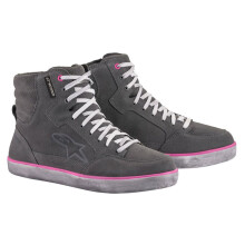 (37) Alpinestars J-6 Waterproof Ladies Shoes Light Grey / Fuchsia