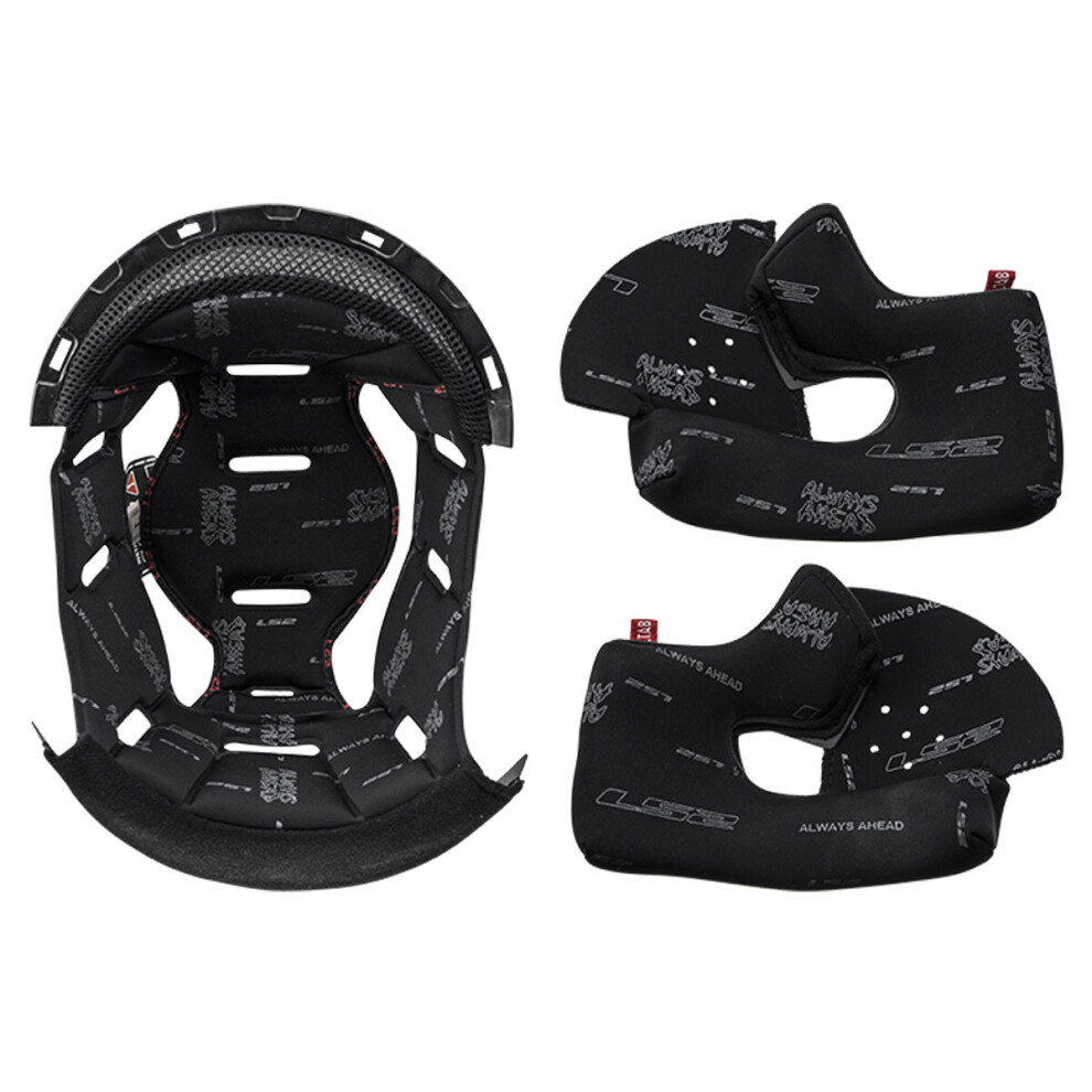 (2Xl) Ls2 Replacement Liner Kit For Ff397 Vector Evo / Ff390 Breaker Helmets Black 6934432847138