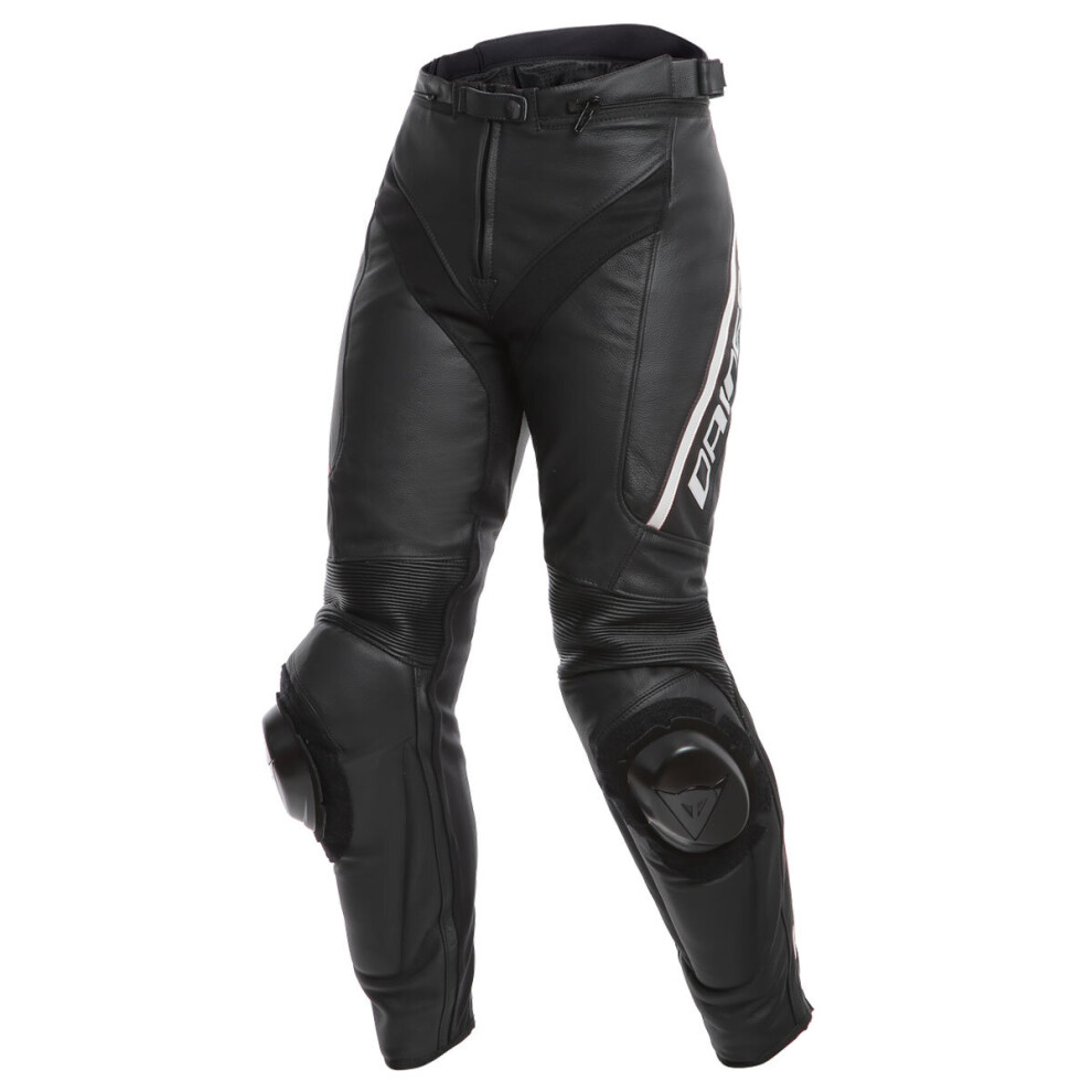 (54) D - Dainese Delta 3 Ladies Leather Trouser Black / Black / White White,Black 8052644832914