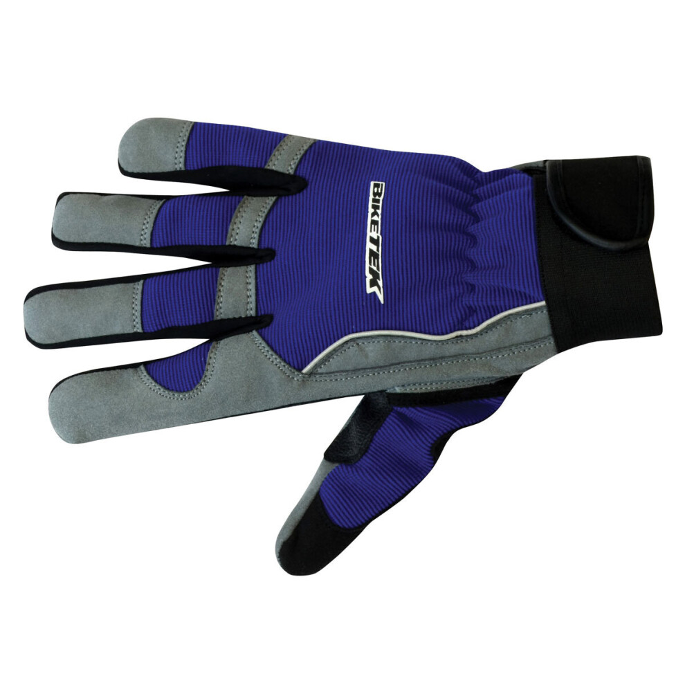 (Xl) Biketek Full Finger Mechanic Textile Gloves 5034862359155