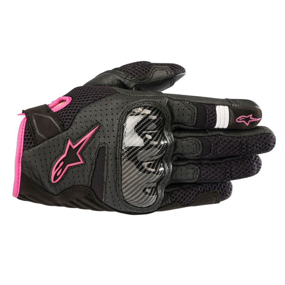 (Xs) Alpinestars Stella Smx 1 Air V2 Ladies Leather Gloves Black / Fuchsia Pink,Black 8033637060439