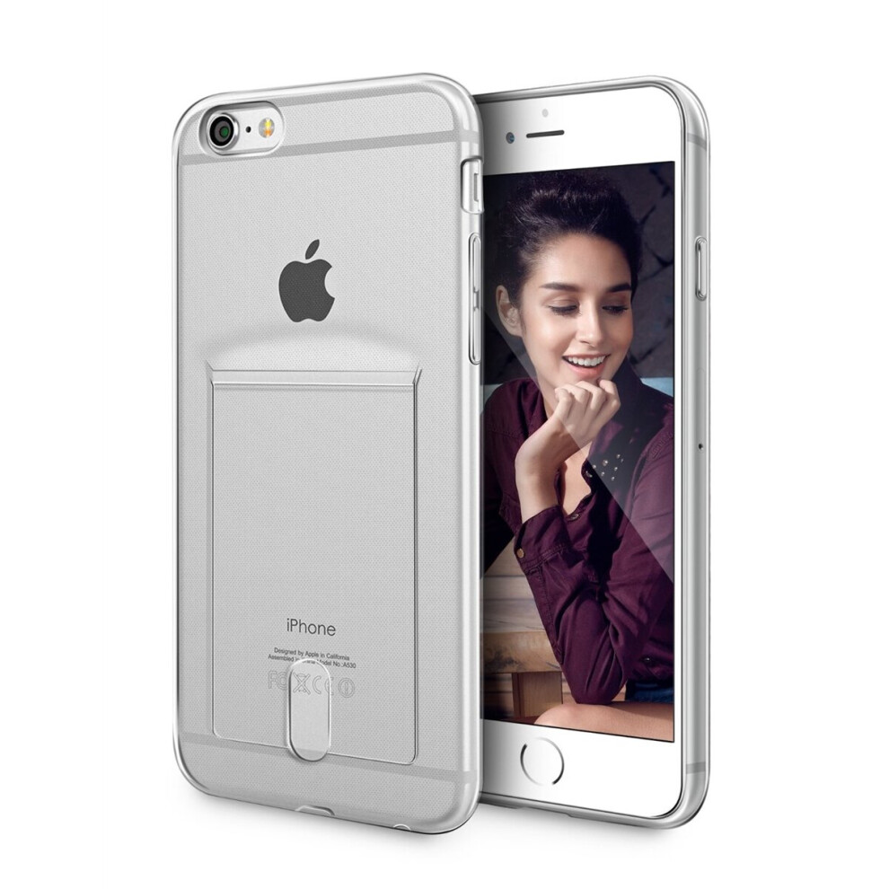 Tpu Gel Case With Notes / Card Slot For Iphone 6 / 6S Clear 710619960052