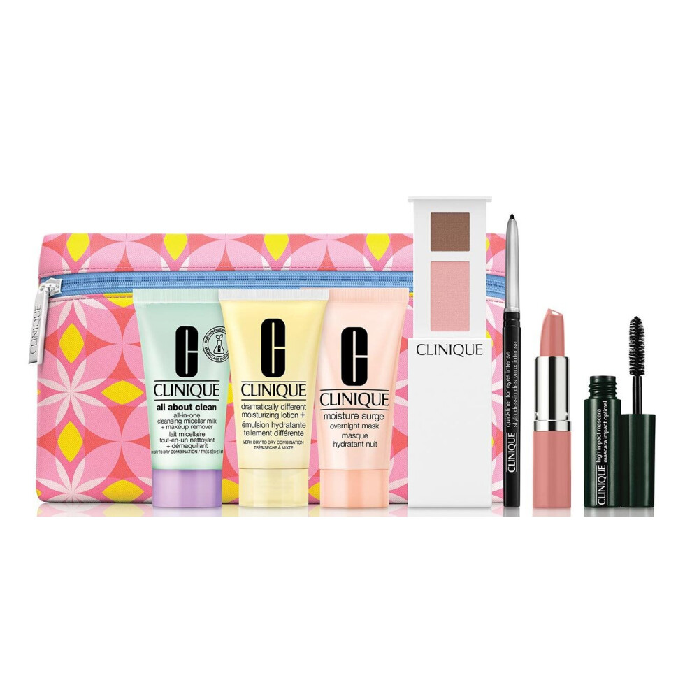 CLINIQUE 7 Piece Gift Set with Makeup Bag