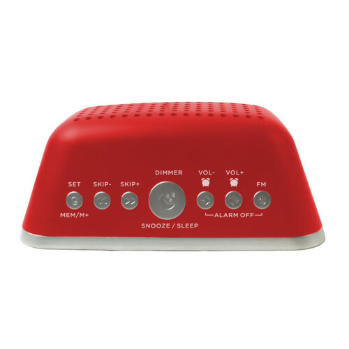 Wecker mit zwei Alarmen und USB-Ladeanschluss, Rot 1