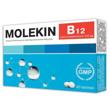Molekin B12, 60 tabletek, Vitamin B12 , uklad nerwowy i odpornosciowy