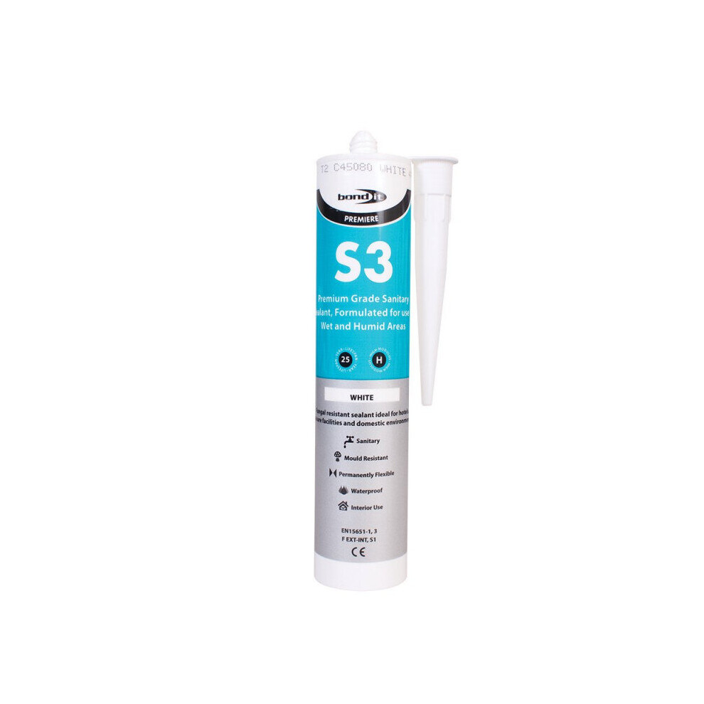 Bond It S3 Silicone Sealant White 285ml Pack of 1 Bath Shower Waterproof - Image 6