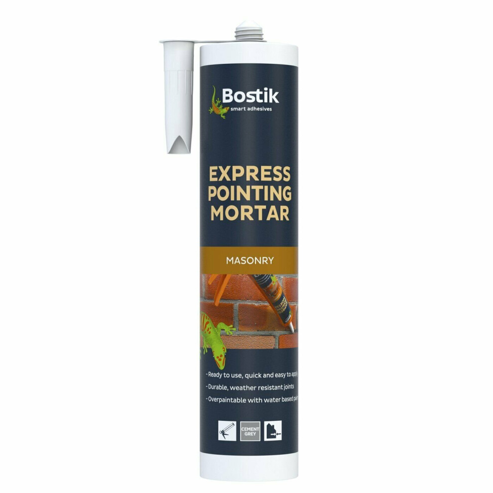 Bostik 310Ml Express Cement Pointing Mortar Grey Durable Masonry Repair 5010591008373