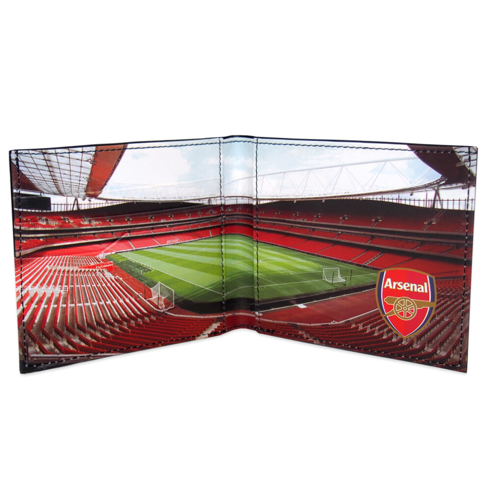 (Multi) Arsenal FC Official Football Gift Embossed Crest Wallet Black