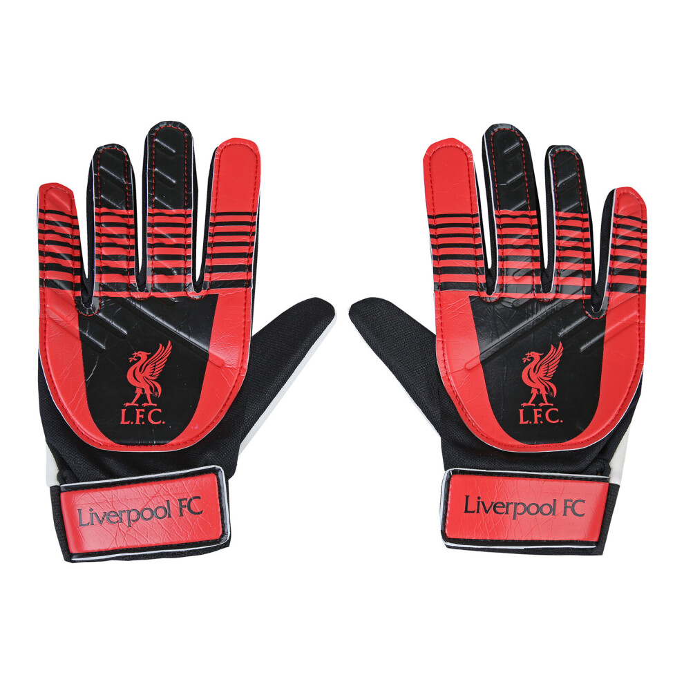 Liverpool Fc (Boys: 5-10Yrs) Official Football Gift Kids Youths Goalkeeper Goalie Gloves Red/Black
