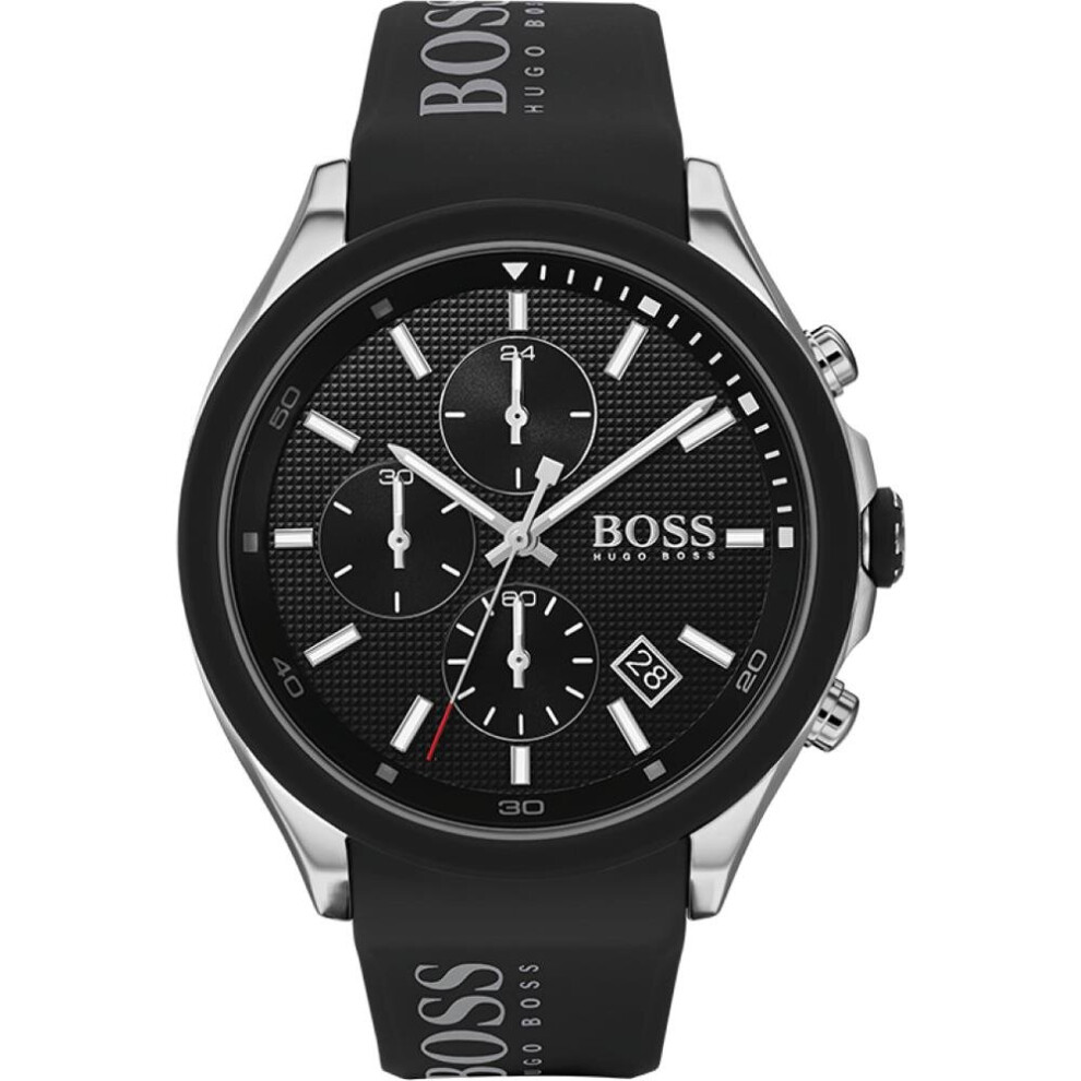 Hugo Boss Velocity Men's Quartz Chronograph Watch 44Mm Dial, Rubber Strap - 1513716 Black