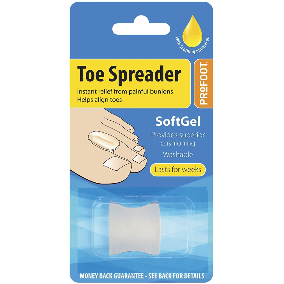 Profoot 2X Soft Gel Toe Spreader Align Toes And Bunion Pain Soften Prevent Corns