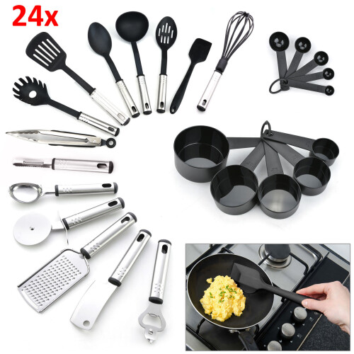 24 Piece Cooking Set Kitchen Gadget Tool Non-stic Handles Spatula 2