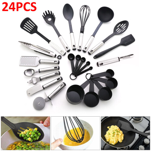 24 Piece Cooking Set Kitchen Gadget Tool Non-stic Handles Spatula 1