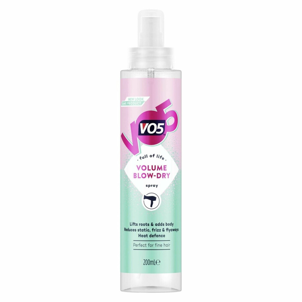 VO5 Amplified Volume Blow-dry Heat Defense Lotion Spray 200ml Pack Of 2