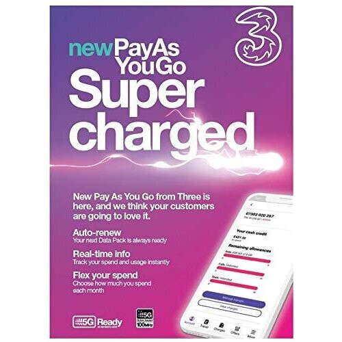 Three Pre Pay Sim card - 3 Pay as you go sim card