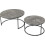 Seconique Athens Round Coffee Table Set Concrete Black Metal Legs 3
