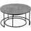 Seconique Athens Round Coffee Table Set Concrete Black Metal Legs 2