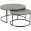 Seconique Athens Round Coffee Table Set Concrete Black Metal Legs 1