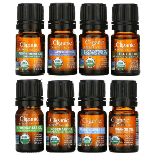 Cliganic, 100% Ren Essential Oil, Aromaterapi Set, 8 Del Set 2