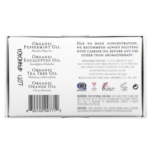 Cliganic, 100% Pure και Φυσικά Εσωτερικά Οils, Αρωμαθεραπευτική Σετ, 4 Τμήμα Σετ 1
