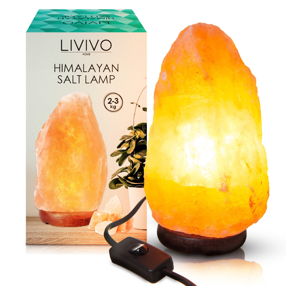 Livivo Premium Quality Natural Himalayan Electric Salt 3Kg Lamp Crystal Rock Salt Light 100% Authentic Table Office Home Relax Lamp