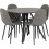 Seconique Athens Round Dining Set Concrete Effect- Top Black/Grey Metal legs 2