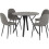Seconique Athens Round Dining Set Concrete Effect- Top Black/Grey Metal legs 1