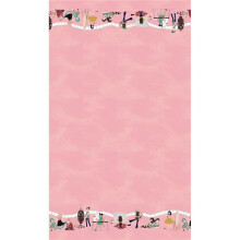 Half A Meter Of Little Sewists Border Pink 100% Cotton Fabric