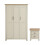 Timber Art Design UK Lisbon 2 Piece Bedroom Set 3 Doors Wardrobe 2 Drawer Bedside Table Cream 1