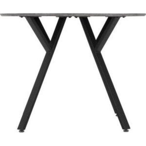 Seconique Athens Round Dining Table Concrete Effect Top Black Metal legs 1