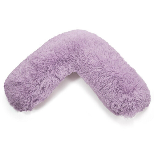 (Lilac, V Pillow with Case) Teddy Cuddles V Shape Pillow Case For Support