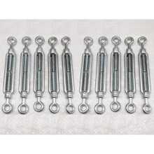 (16MM, Pack of 10) Eye & Eye Galvanised Turnbuckles from 5MM - 33MM