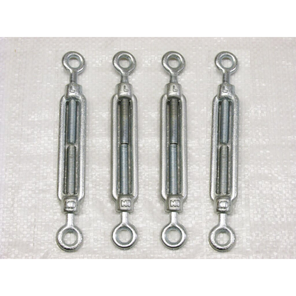 (16Mm, Pack Of 4) Eye & Eye Galvanised Turnbuckles From 5Mm - 33Mm 600988523579
