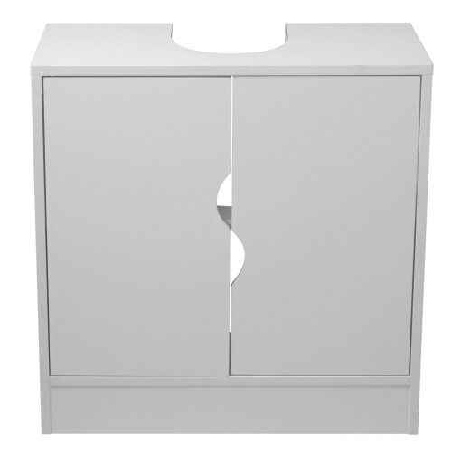 (White) Partial Pedestal Bathroom Under Cupboard Storage 1