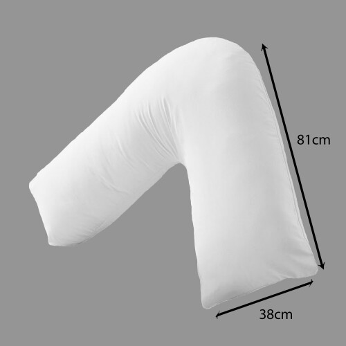 (White, Plain V- Pillow Case Only) Ease Care V Pillow Case Back Neck Nursing Support