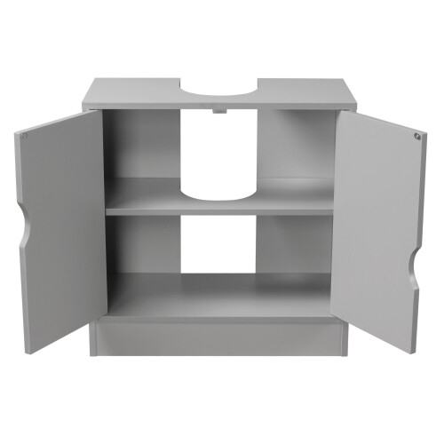 (Grey) Partial Pedestal Bathroom Under Cupboard Storage 2