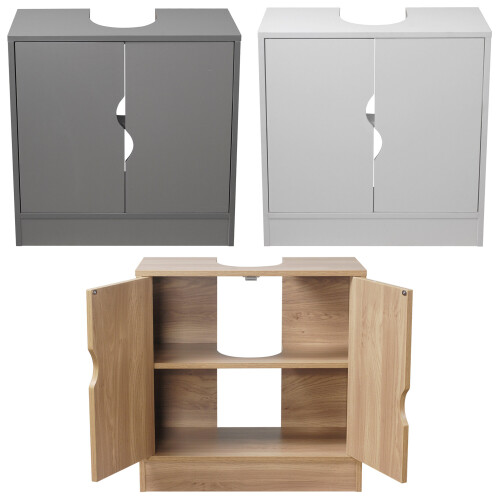 (Oak) Partial Pedestal Bathroom Under Cupboard Storage