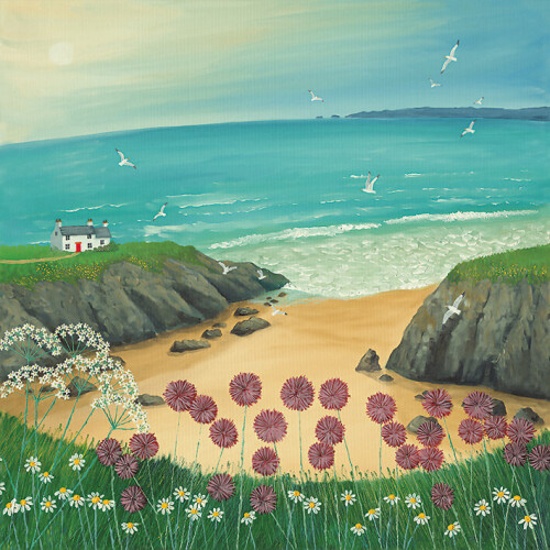 Jo Grundy (Ocean Breeze) 40 x 40 x 4cm Canvas Print