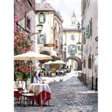 Richard Macneil (Cobbled Street) 30 x 40 x 4cm Canvas Print