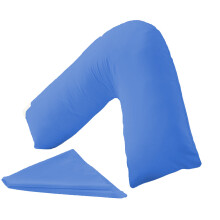 (Mid-Blue, Plain V- Pillow Case Only) Ease Care V Pillow Case Back Neck Nursing Support