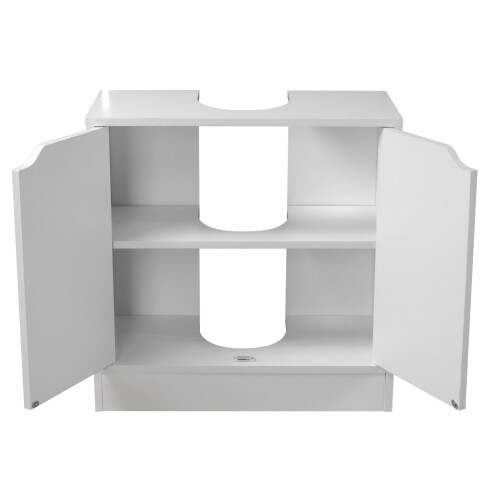 (White) Full Pedestal Bathroom Under Cupboard Storage 2