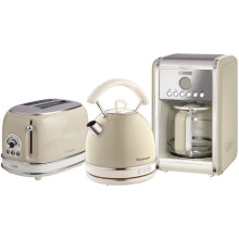 Ariete ARPK13 Retro Style Dome Kettle, 2 Slice Toaster and Filter Coffee Machine Set, Vintage Design - Cream
